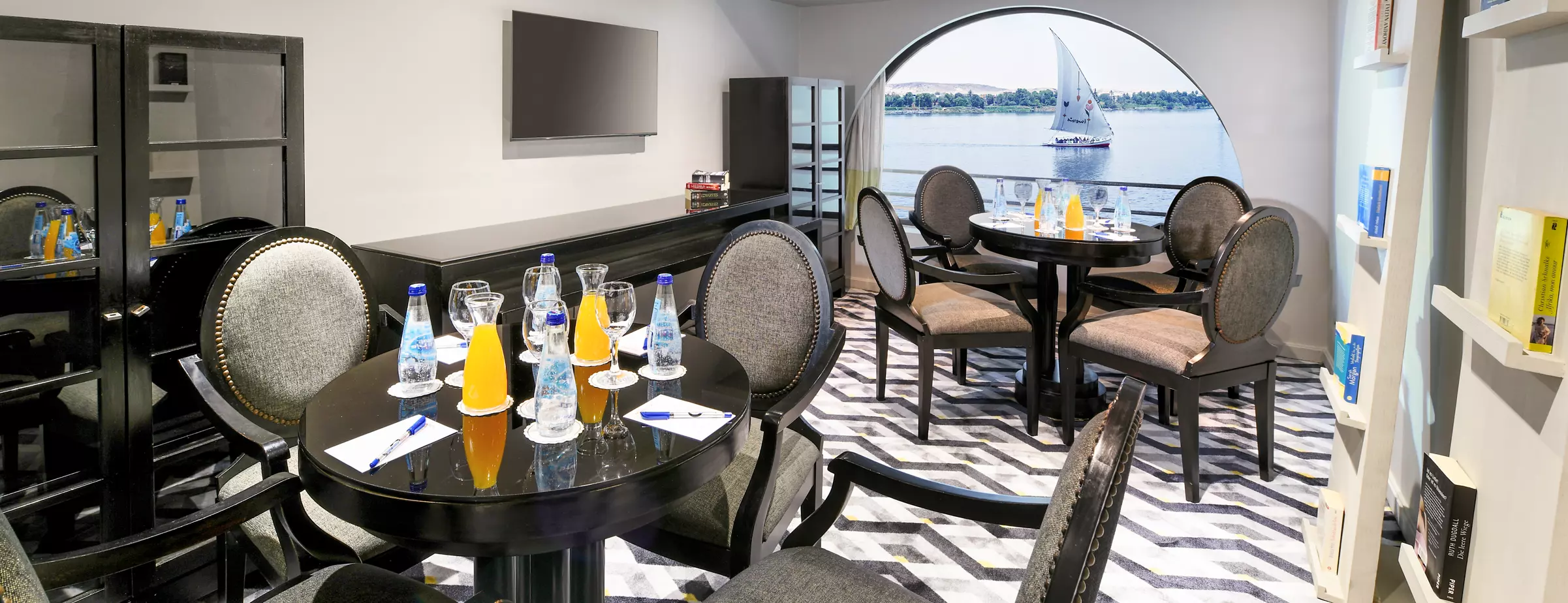Lounge aboard the Mövenpick MS Sun Ray Nile cruise